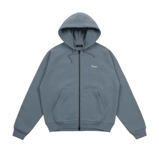 Dime Classic Small Logo Zip Hoodie - Granite