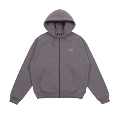 Dime Classic Small Logo Zip Hoodie - Charcoal Grape