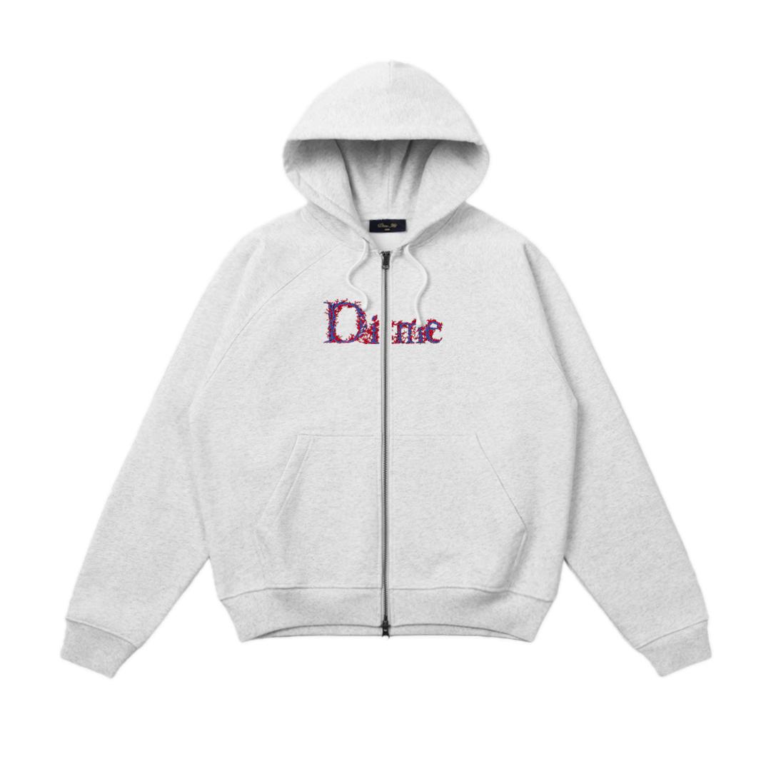 Dime Classic Veins Zip Hoodie - Ash