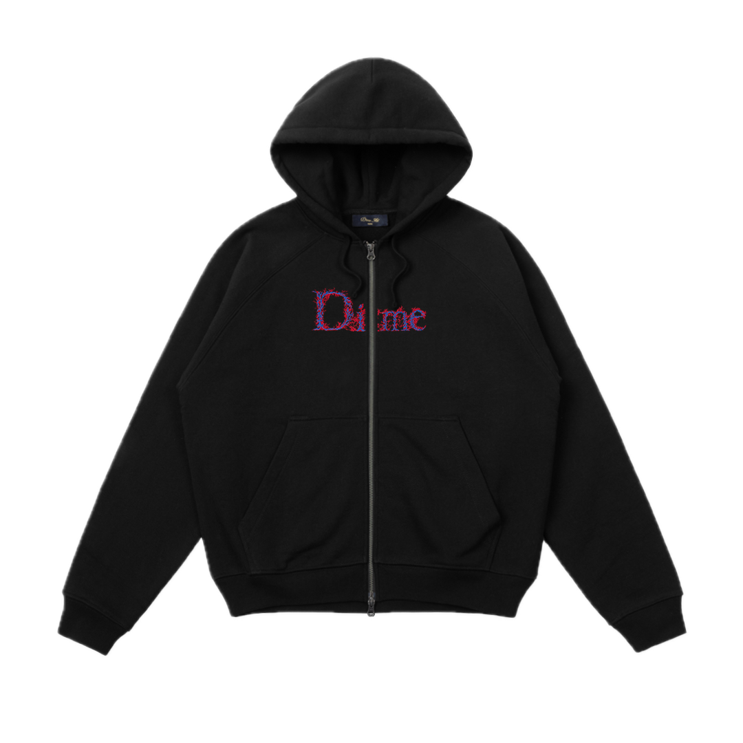 Dime Classic Veins Zip Hoodie - Black