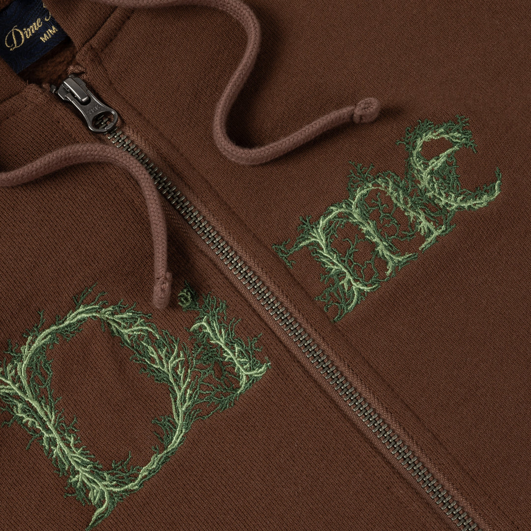 Dime Classic Veins Zip Hoodie - Dark Brown