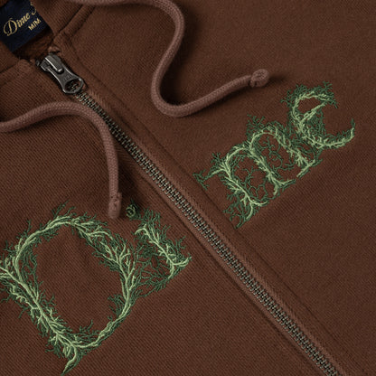 Dime Classic Veins Zip Hoodie - Dark Brown