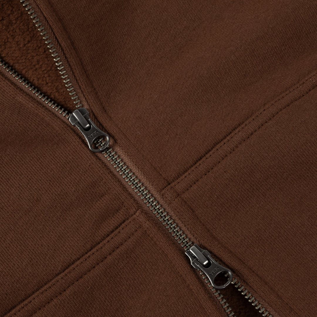 Dime Classic Veins Zip Hoodie - Dark Brown