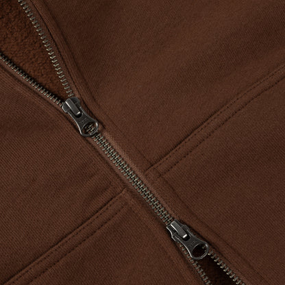 Dime Classic Veins Zip Hoodie - Dark Brown
