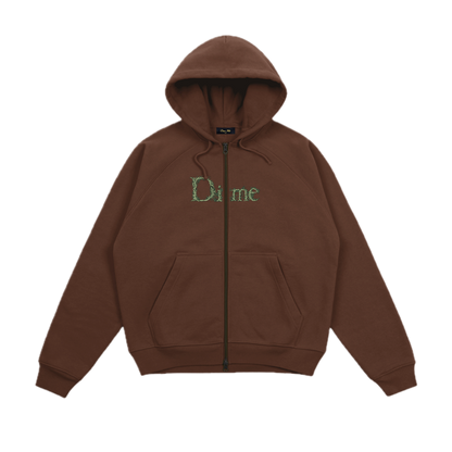 Dime Classic Veins Zip Hoodie - Dark Brown