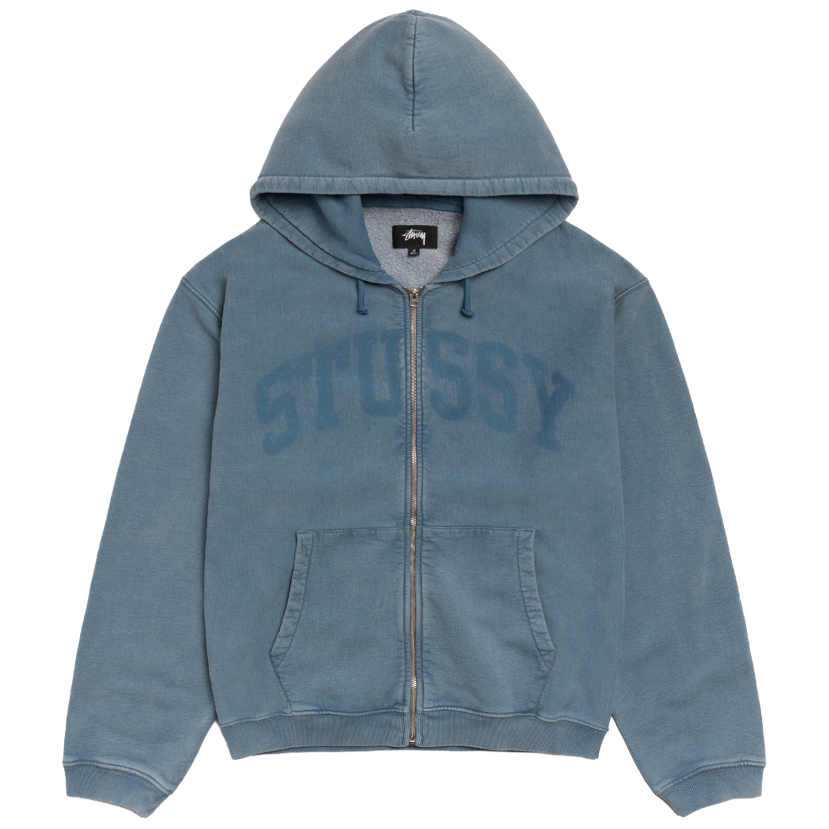 Stussy Faded Graphic Zip Hood - Washed Navy