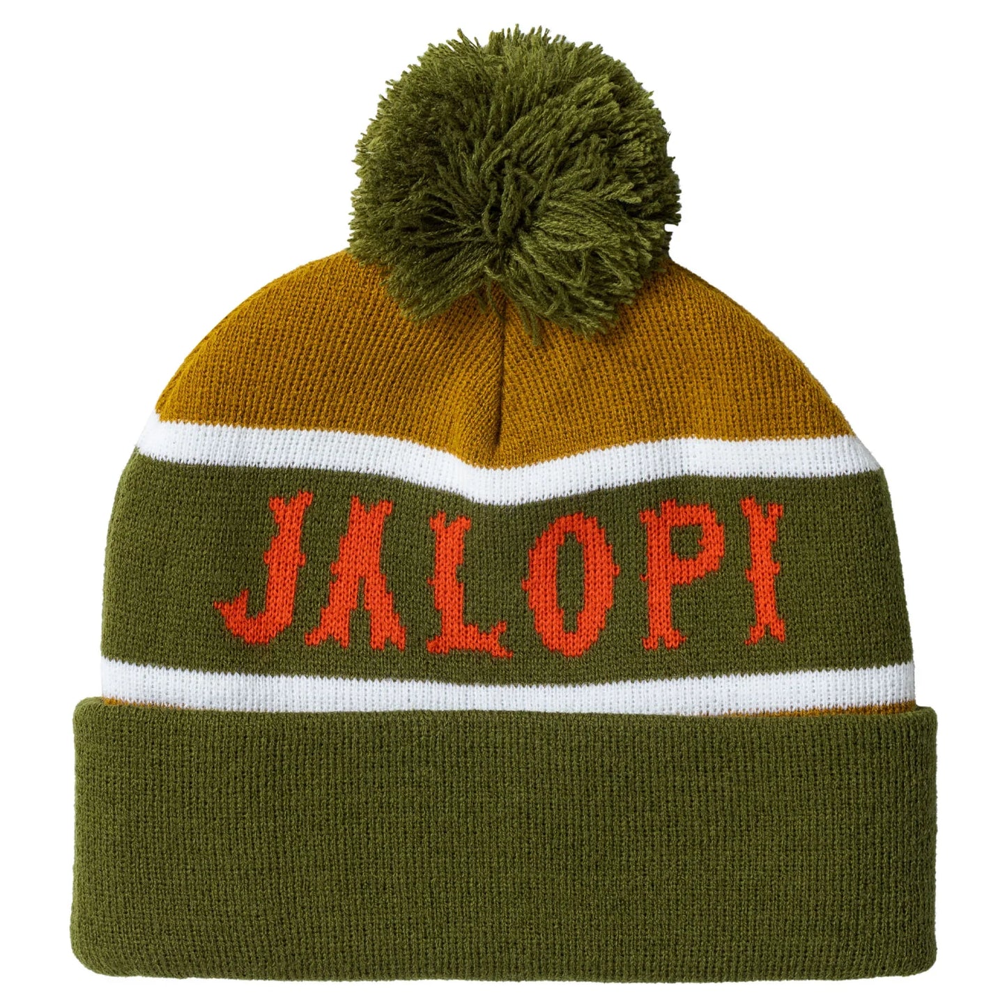 Antihero Jalopi Zambony Pom Beanie - Olive/Gold/Red