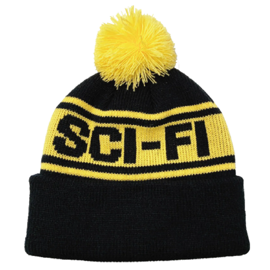 Sci-Fi Fantasy Pom Beanie - Black/Yellow