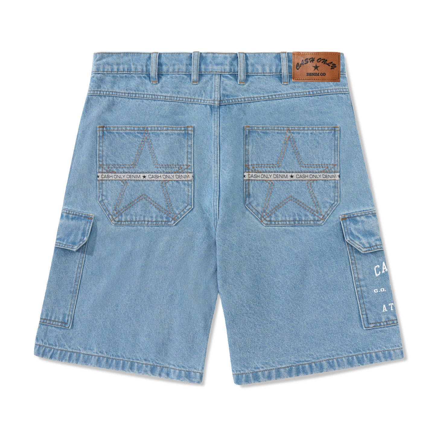 Cash Only Athletics Denim Shorts - Washed Indigo