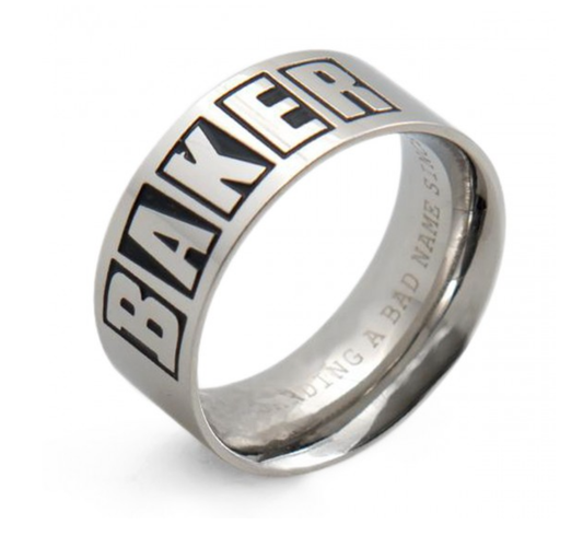 Baker Brand Logo Silver Ring