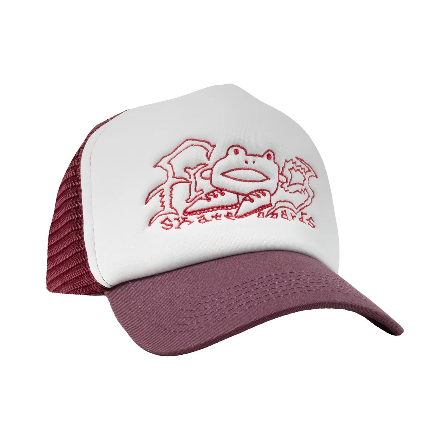 Frog Big Shoe Trucker Hat - Maroon