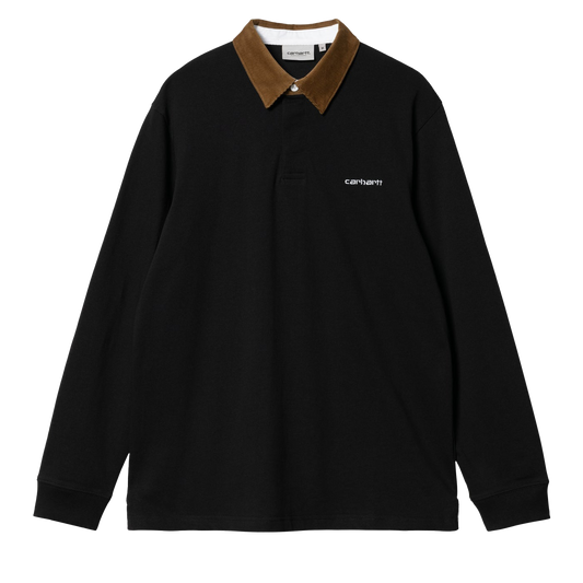 Carhartt WIP Cord Rugby Shirt - Black/ Hamilton Brown