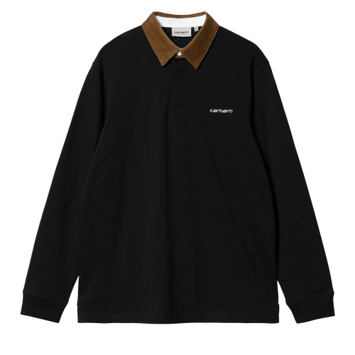 Carhartt WIP Cord Rugby Shirt - Black/ Hamilton Brown