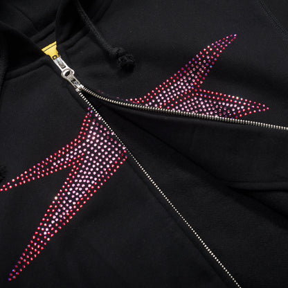 Carpet Company Bizarro Rhinestone Zip-Up - Black