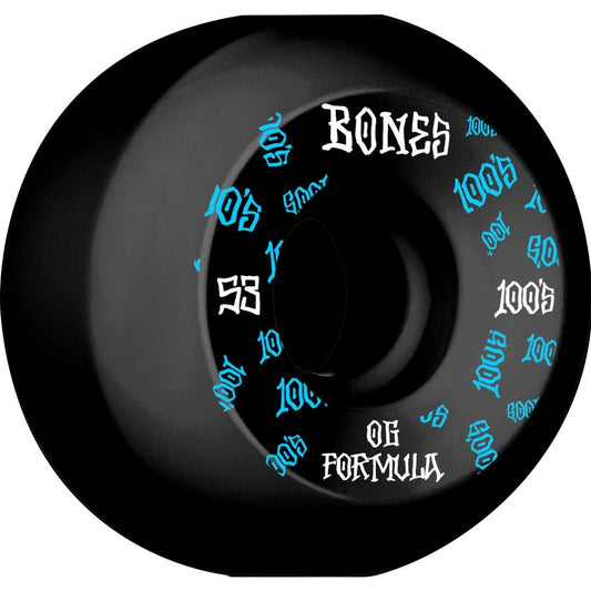 Bones 100s Sidecut Wheel - 100A 53mm V5 Black Graphic 2