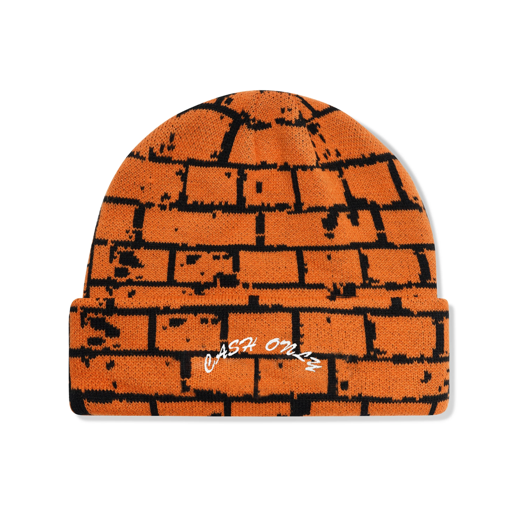 Cash Only Bricks Beanie - Orange