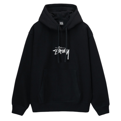 Stussy Stock Logo Applique Hoodie - Black