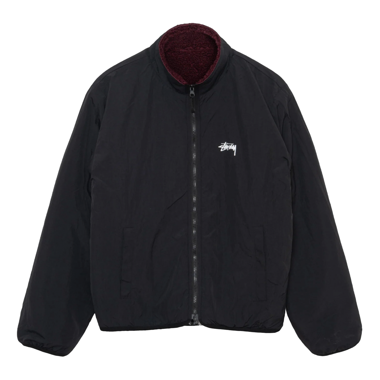 Stussy Sherpa Reversible Jacket - Burgundy