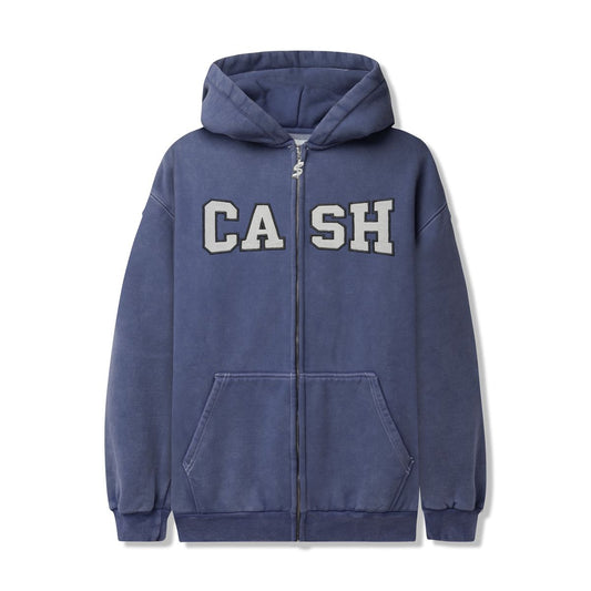 Cash Only Campus Zip Hoodie - Washed Denim