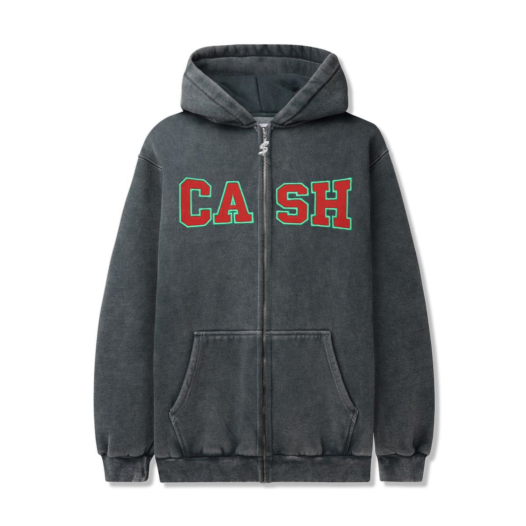 Cash Only Campus Zip Hoodie - Washed Black