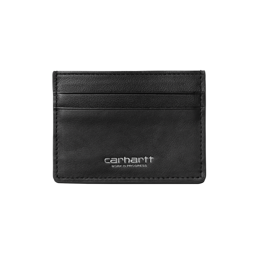 Carhartt WIP Vegas Cardholder - Black Leather/Silver