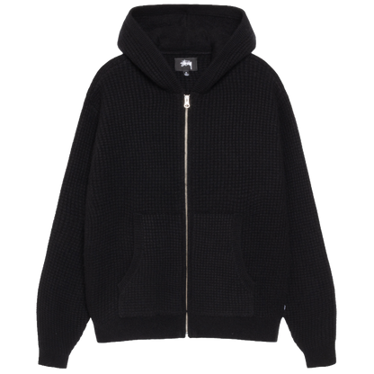 Stussy Waffle Cashmere Zip Hood - Black