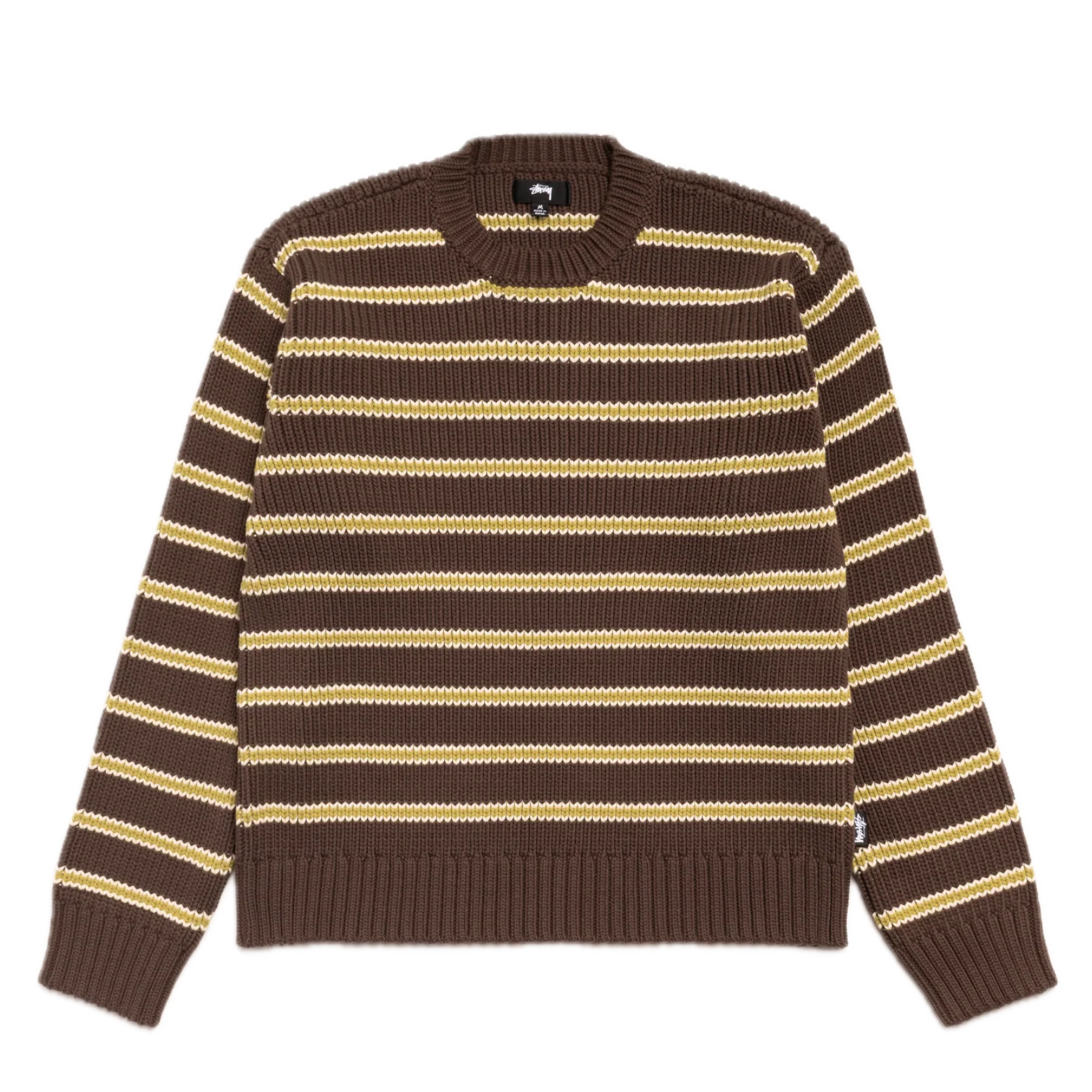 Stussy Chunky Cotton Stripe Sweater - Forest