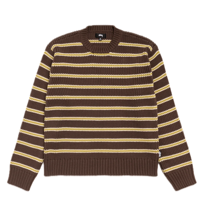 Stussy Chunky Cotton Stripe Sweater - Forest