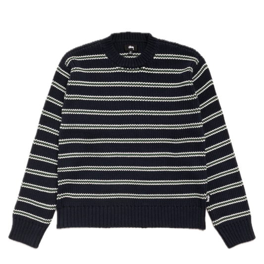Stussy Chunky Cotton Stripe Sweater - Ocean
