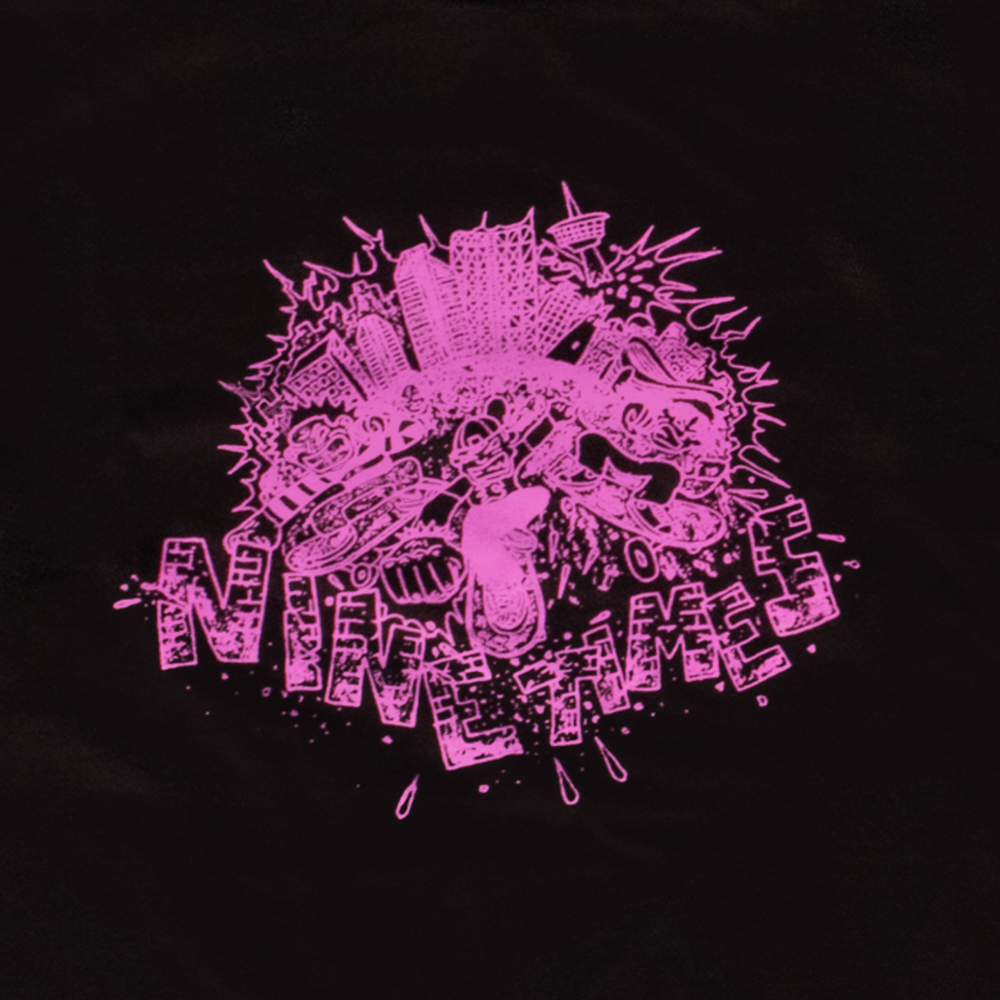 Ninetimes City Smash Tee - Black/Pink