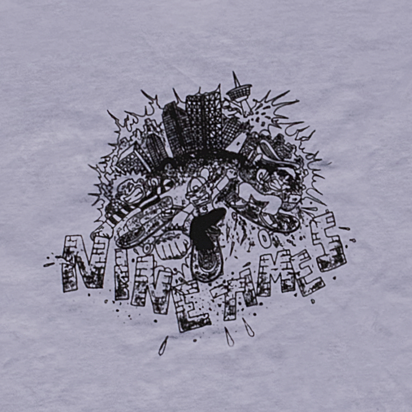 Ninetimes City Smash Tee - Ash