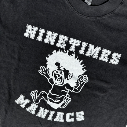 Ninetimes Maniacs Tee - Washed Black/White