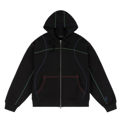 Dime Court Zip Hoodie - Black Multi