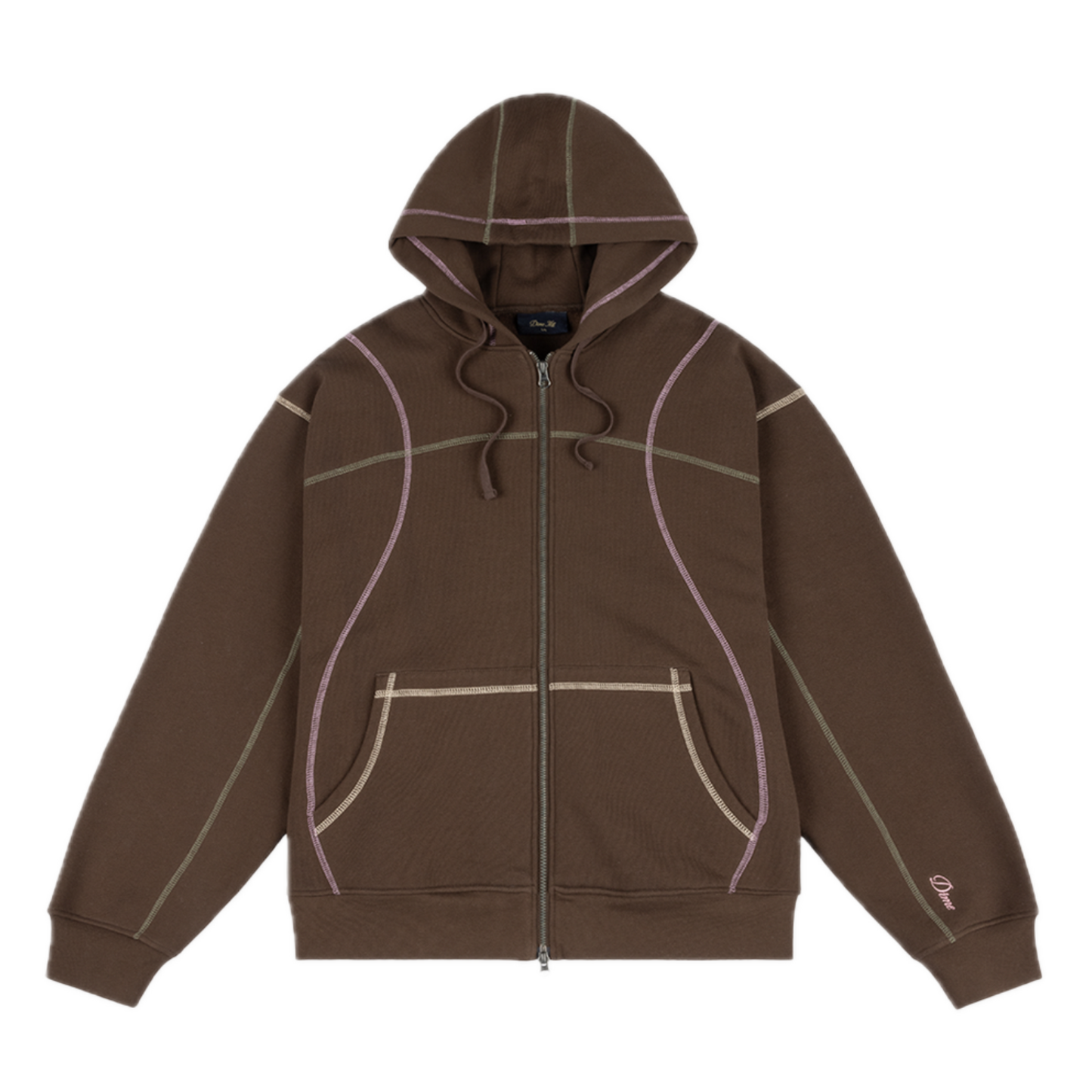 Dime Court Zip Hoodie - Brown Multi