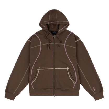 Dime Court Zip Hoodie - Brown Multi