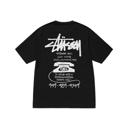 Stussy Old Phone Pigment Dyed Tee - Black