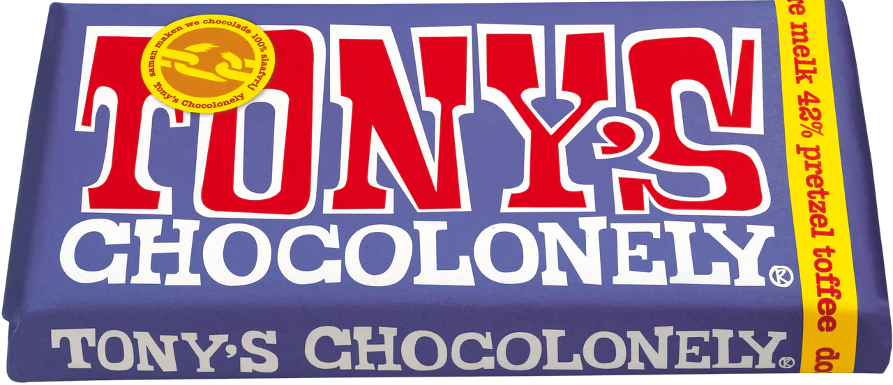 Tony's Chocolonely Pretzel Toffee Dark Milk Chocolate Bar