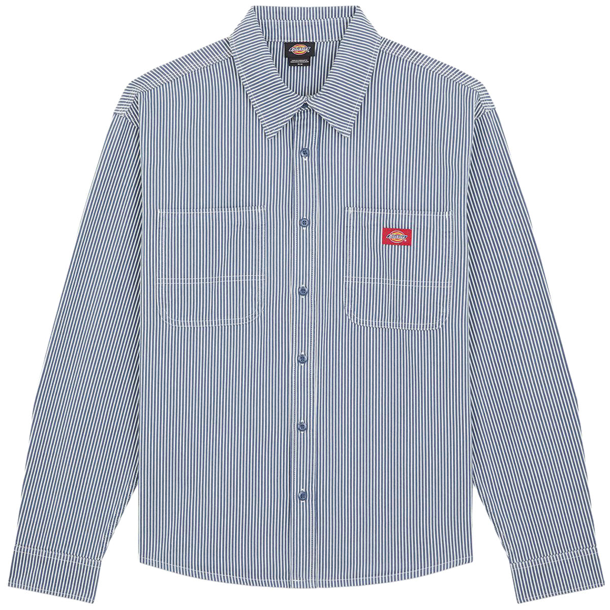 Dickies Hickory Stripe Longsleeve Work Shirt - Retro Indigo