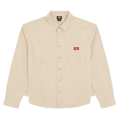 Dickies Hickory Stripe Longsleeve Work Shirt - Desert Sand