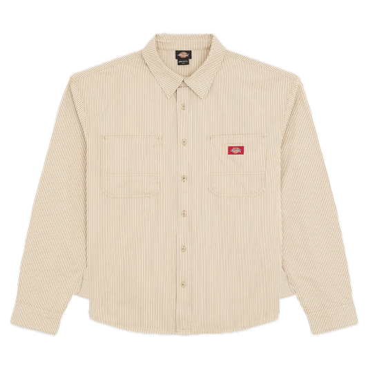 Dickies Hickory Stripe Longsleeve Work Shirt - Desert Sand