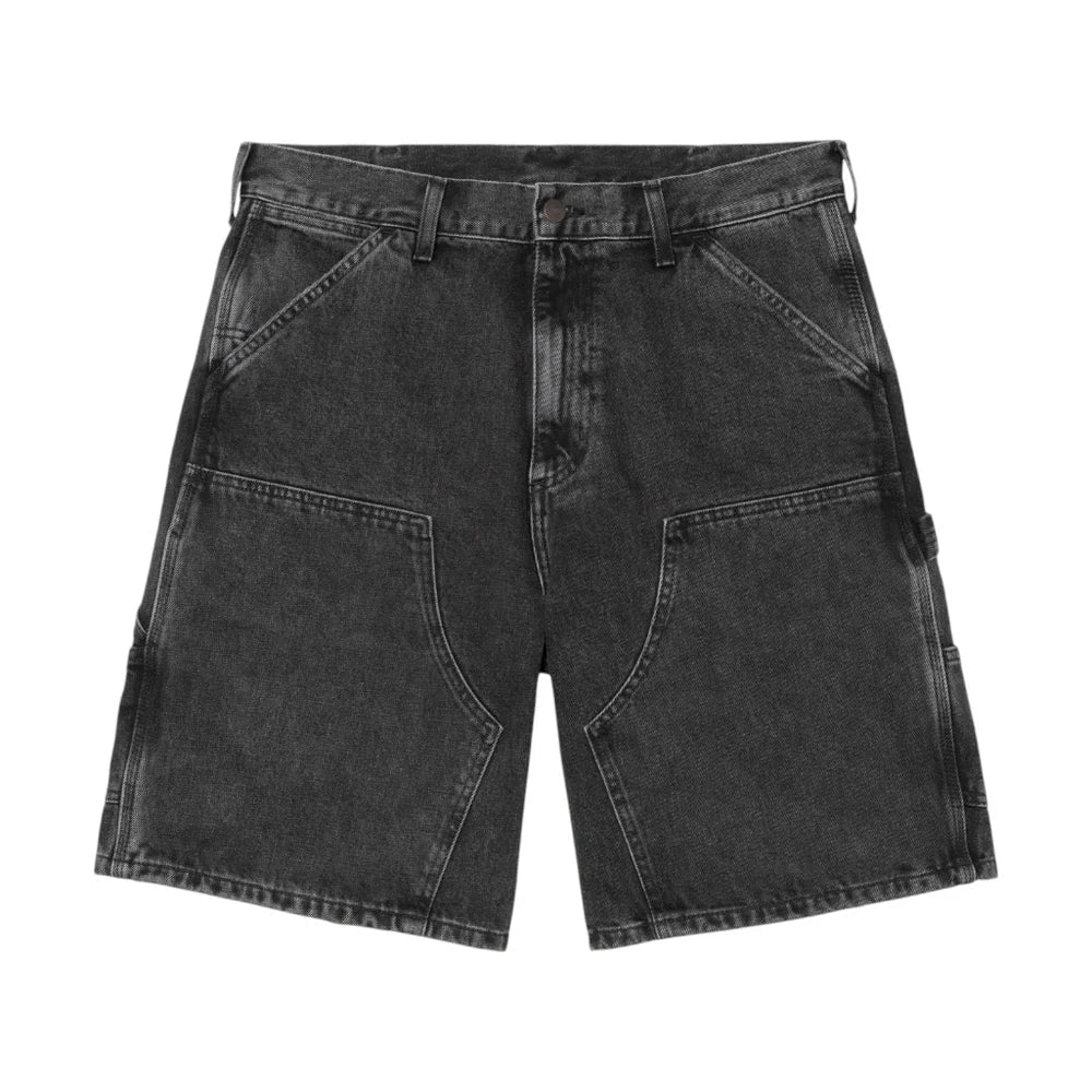 Carhartt WIP Double Knee Short - Black Stone Washed