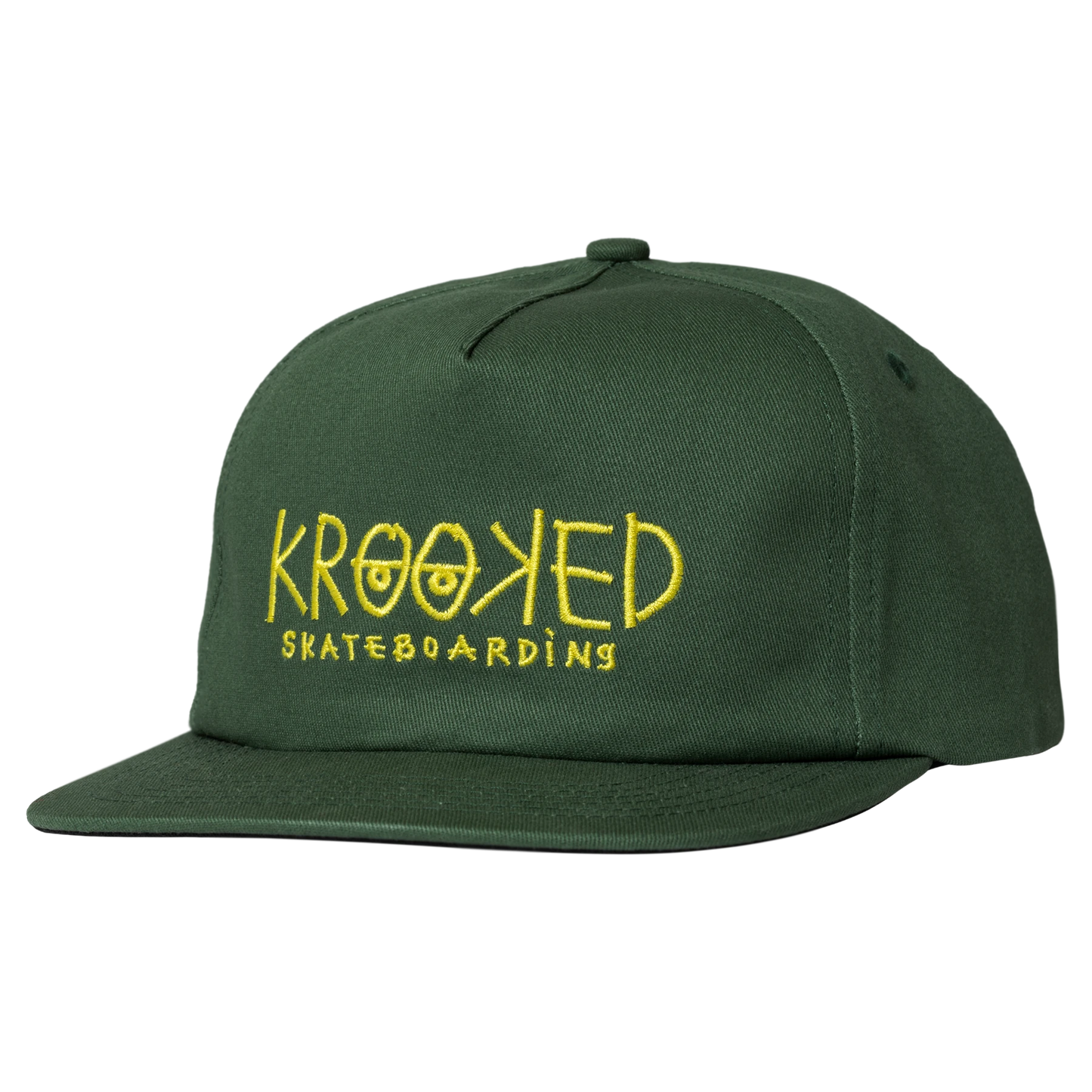 Krooked Eyes Snapback - Dark Green/Yellow