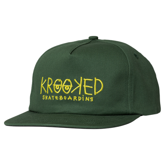 Krooked Eyes Snapback - Dark Green/Yellow