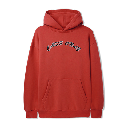 Cash Only Felt Applique Logo Pullover Hood - Chilli