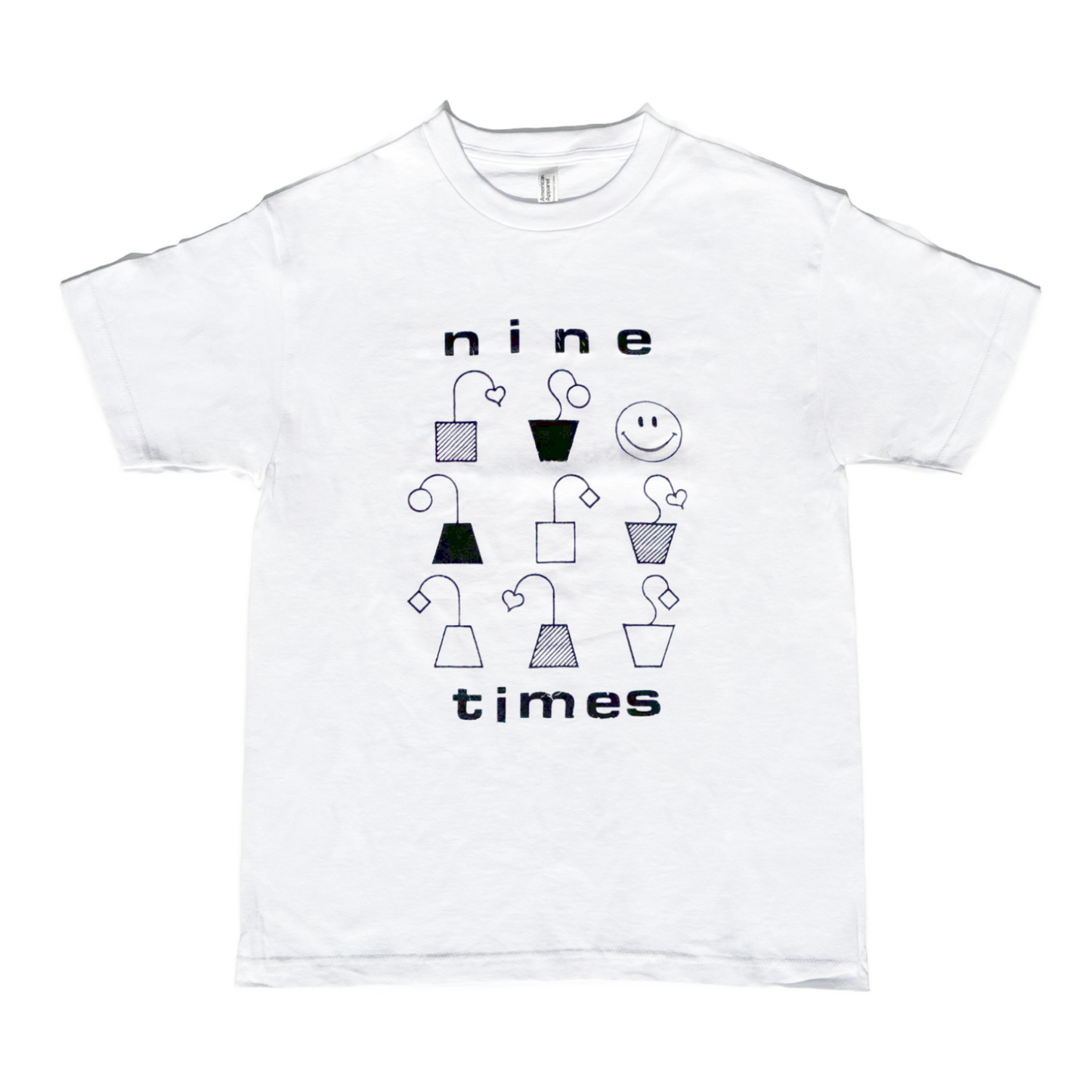 Ninetimes Happy Flowers Tee - White/Black