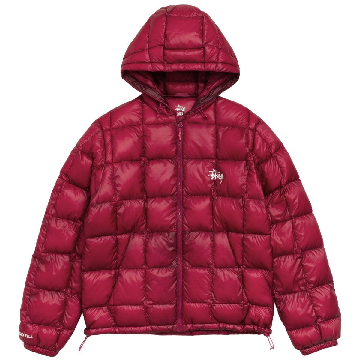 Stussy Midweight Hooded Puffer Jacket - Fucshia