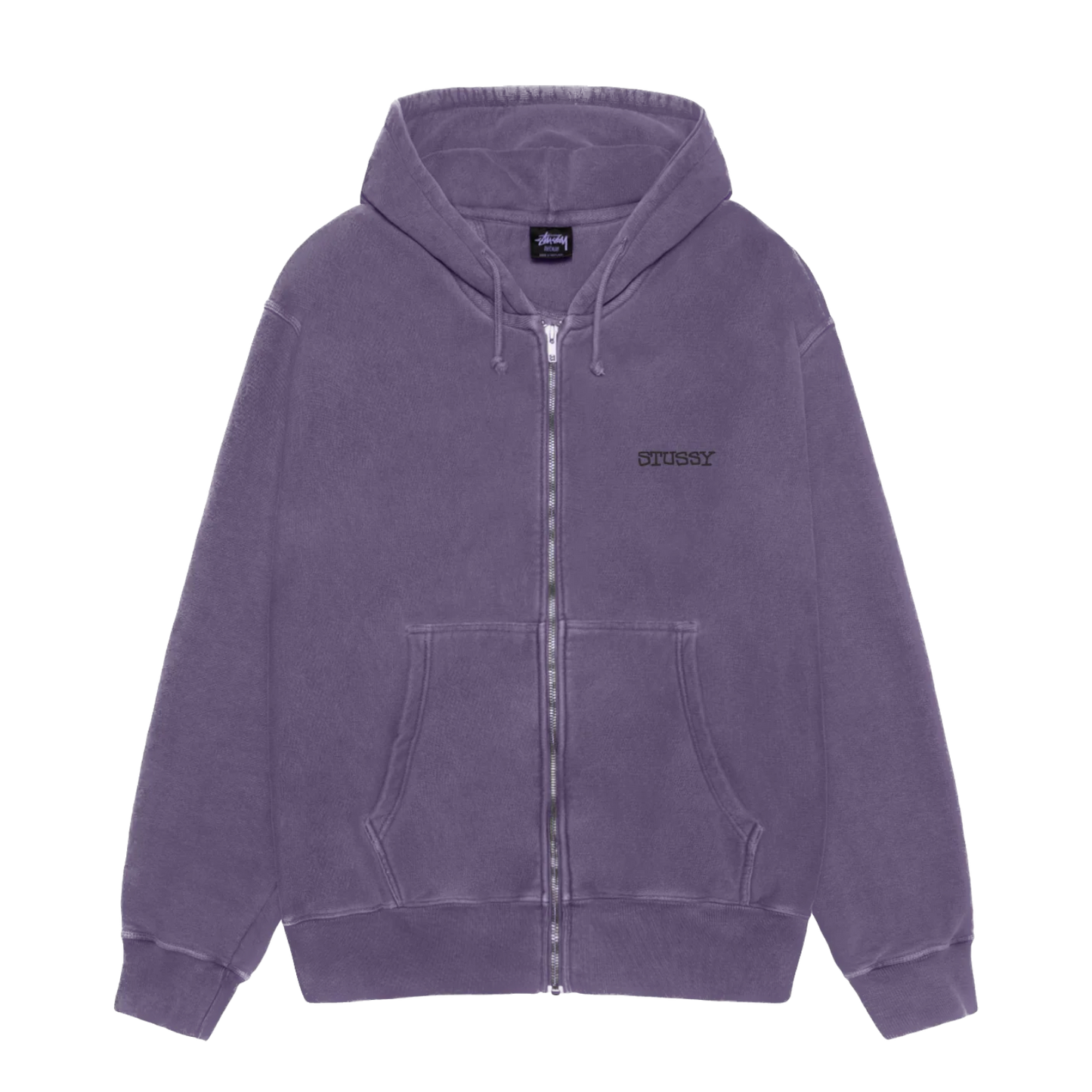 Stussy Jumbo Pigment Dyed Zip Hoodie - Grape