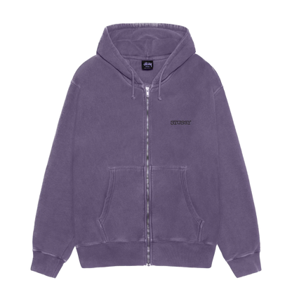Stussy Jumbo Pigment Dyed Zip Hoodie - Grape