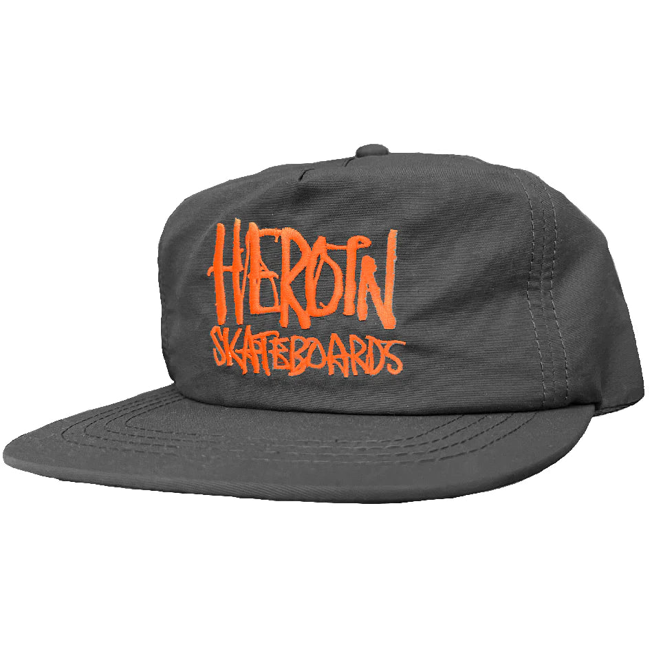 Heroin Script Nylon Snapback - Black/Orange