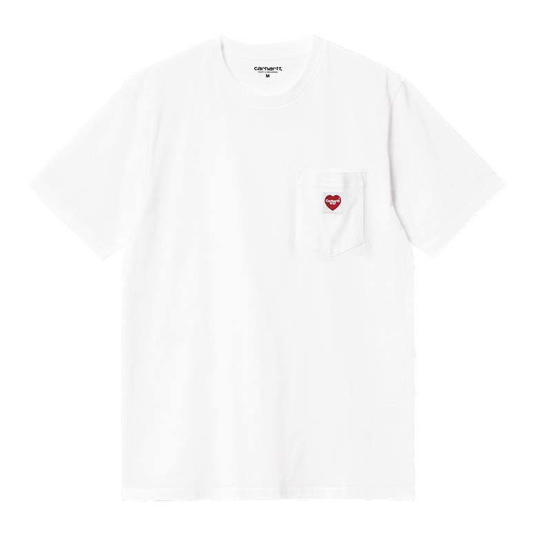 Carhartt WIP Pocket Heart Tee - White/Red